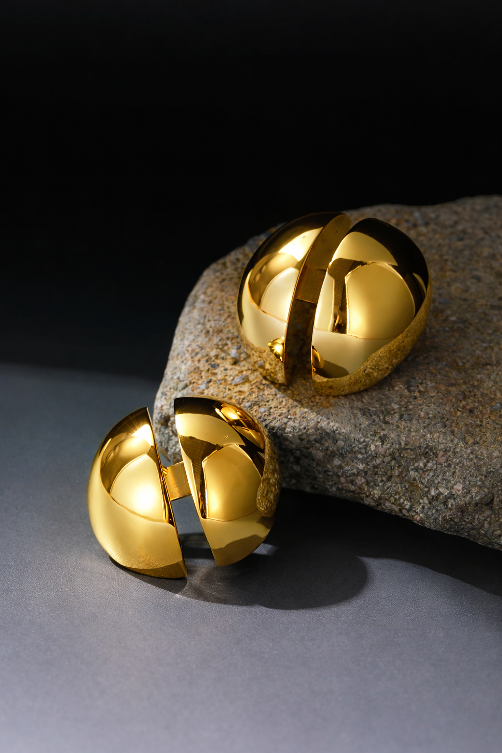 Heritage Sculptural Stud Earrings – 18K Gold & Silver Toned Art Earrings