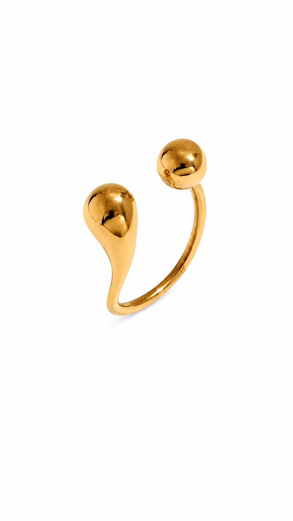 Sculptural Fluid Wrap Stud Earrings - Minimalist Gold Finish Open Studs