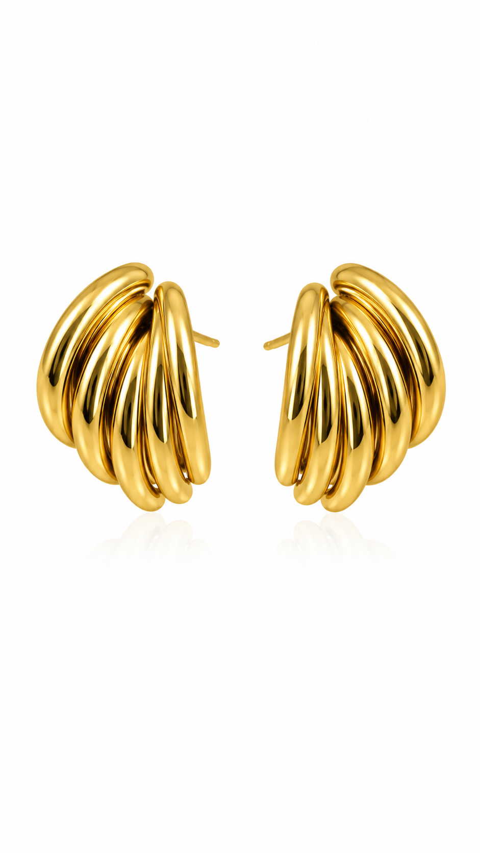 French Vintage Layered Spiral Stud Earrings
