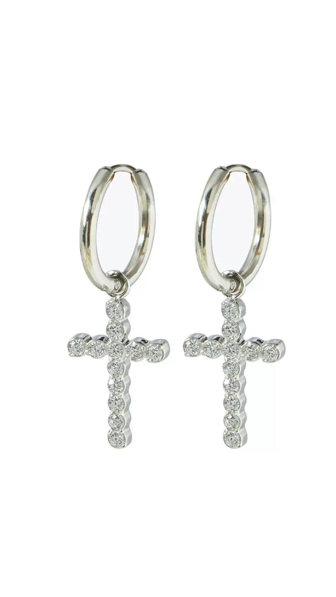 The Sutton Pavé Cross Huggies
