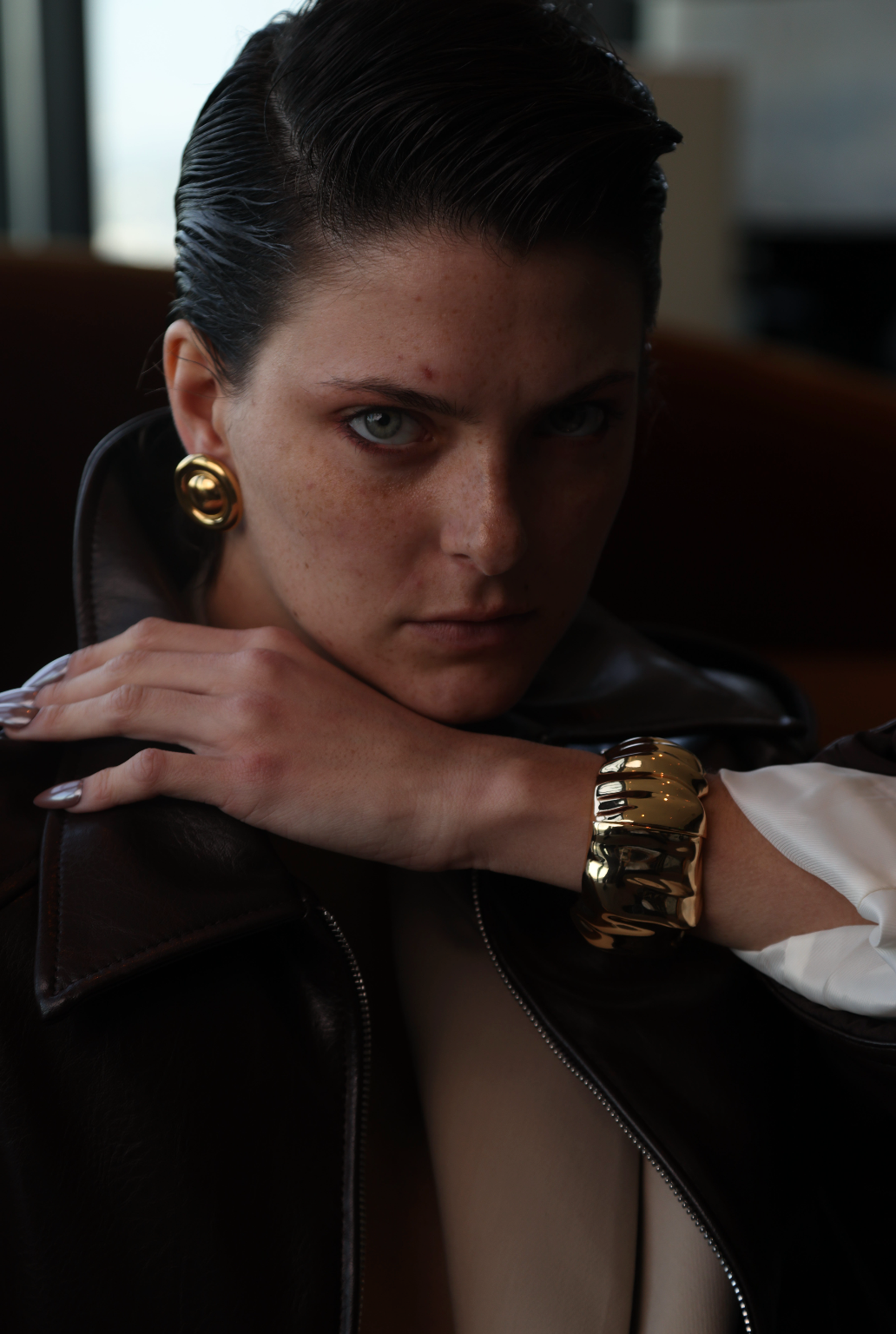 House Gold Studs - Heritage Inspired Bold Gold-Toned Statement Earrings