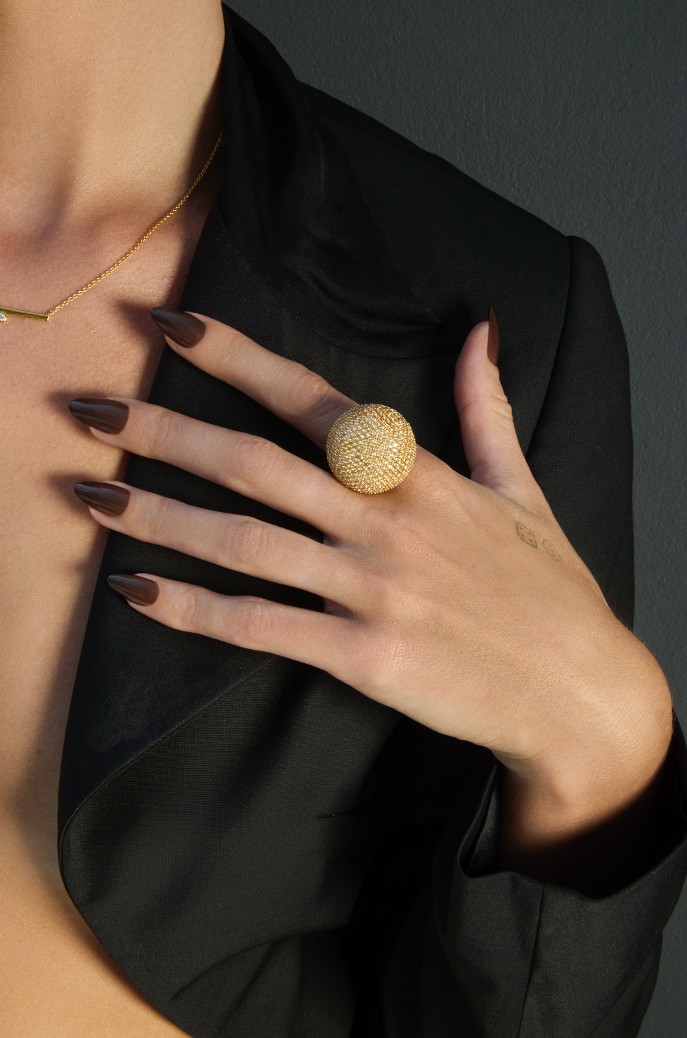 The "Nova" Sphere Pavé Ring