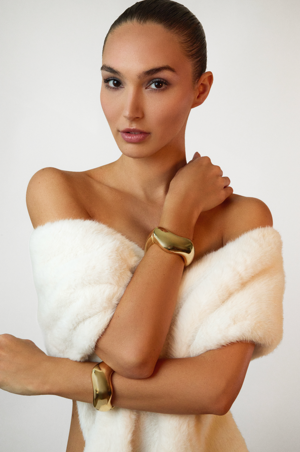 La Nonna: Sculptural Organic Bold Cuff - Luxury Gold & Silver Baroque Statement Bangle