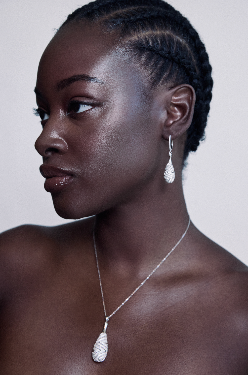 Ethereal Raindrop Drop Earrings | Pavé Zirconia in 18K Rhodium Over Silver