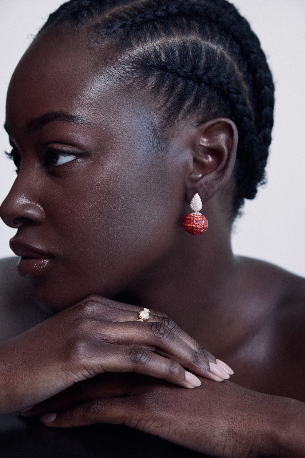 Sunset Ombré Pavé Sphere Earrings in 18K Gold Vermeil