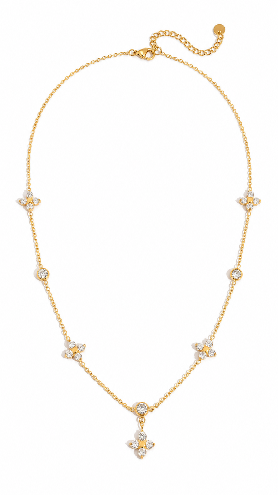 Crystal Blossom Drop Necklace