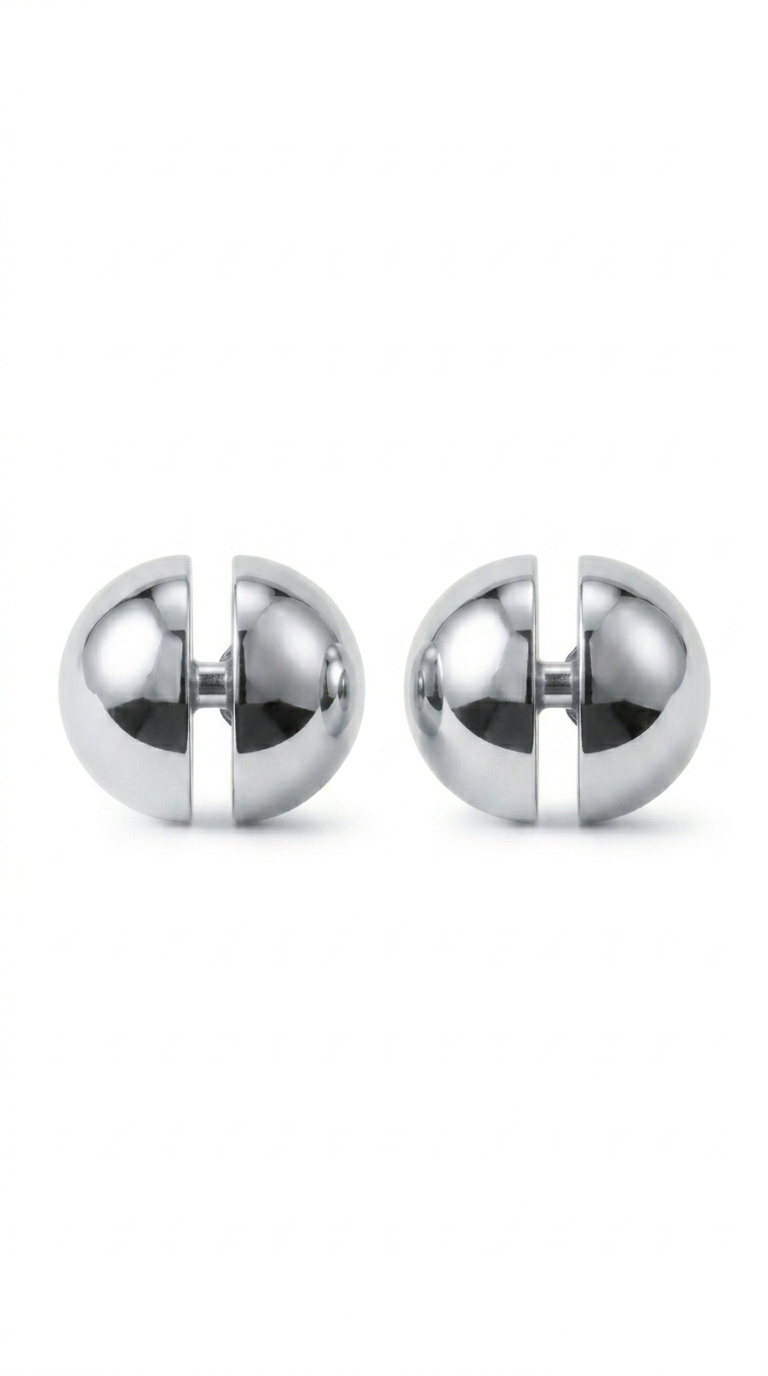 Heritage Sculptural Stud Earrings – 18K Gold & Silver Toned Art Earrings