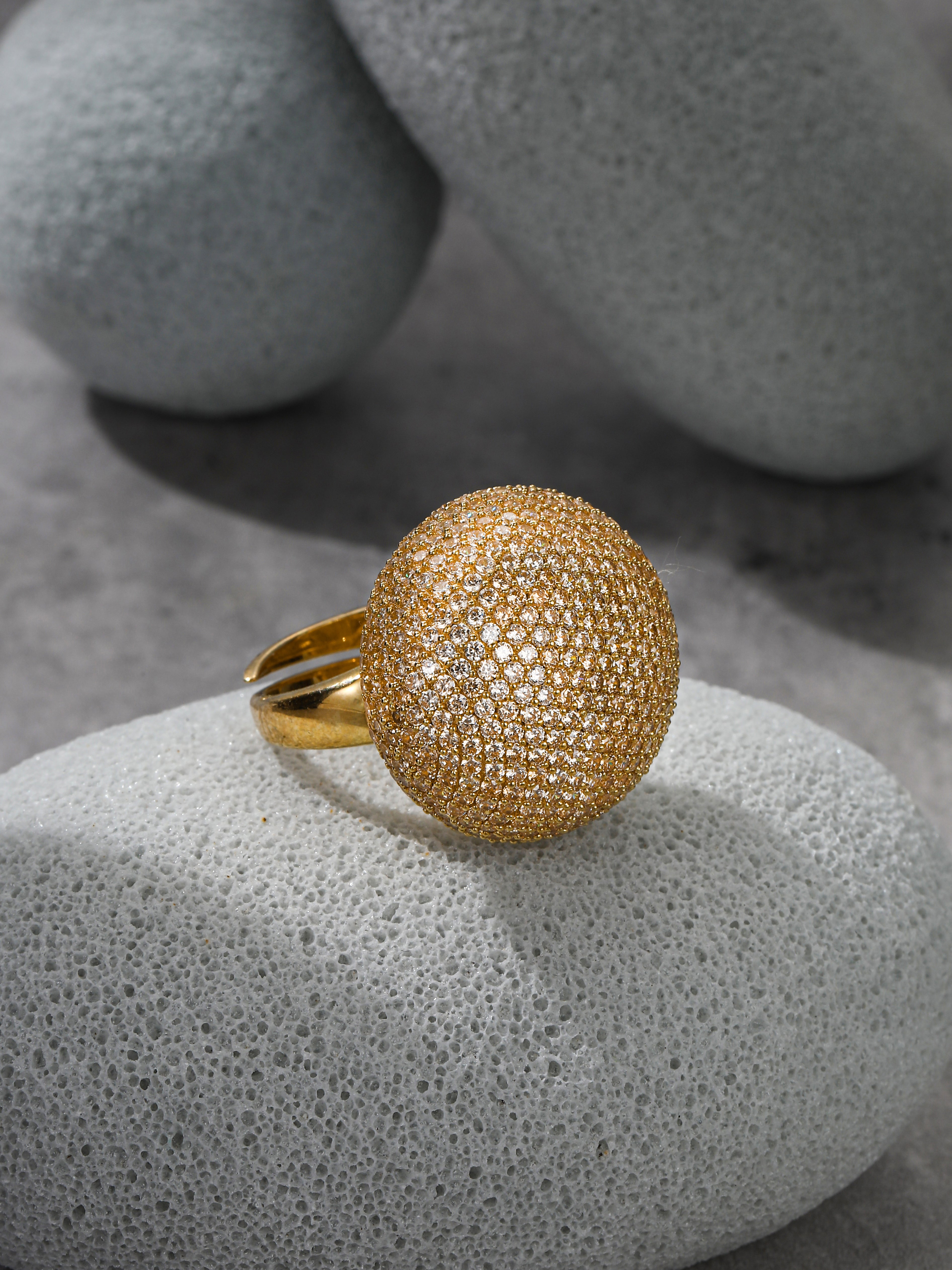 The "Nova" Sphere Pavé Ring