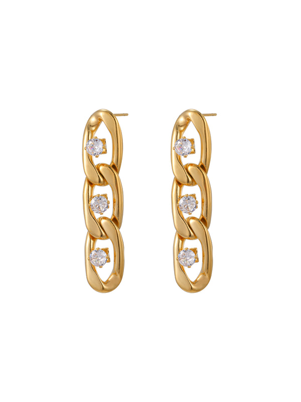 Radiant Star Gold Link Earrings