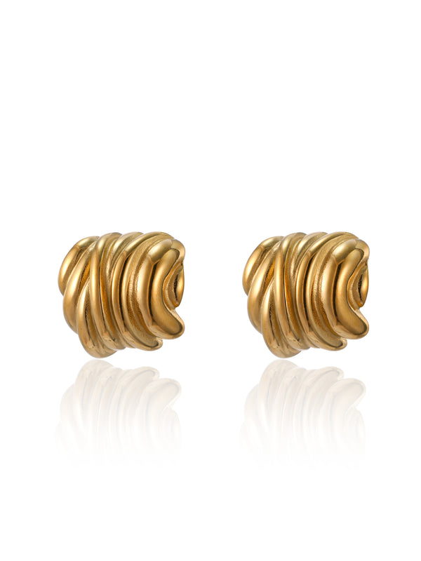 Dazzle Dream---Golden Twirl Hoop Earrings