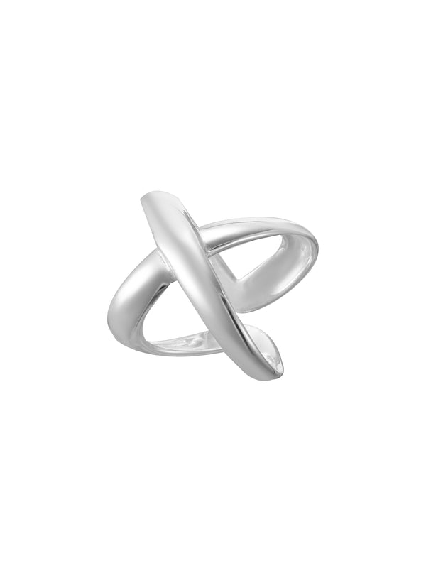 Dazzle Dream---Crossed sterling silver ring