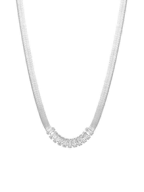 Dazzle Dream---Zircon Smooth Serpentine Necklace