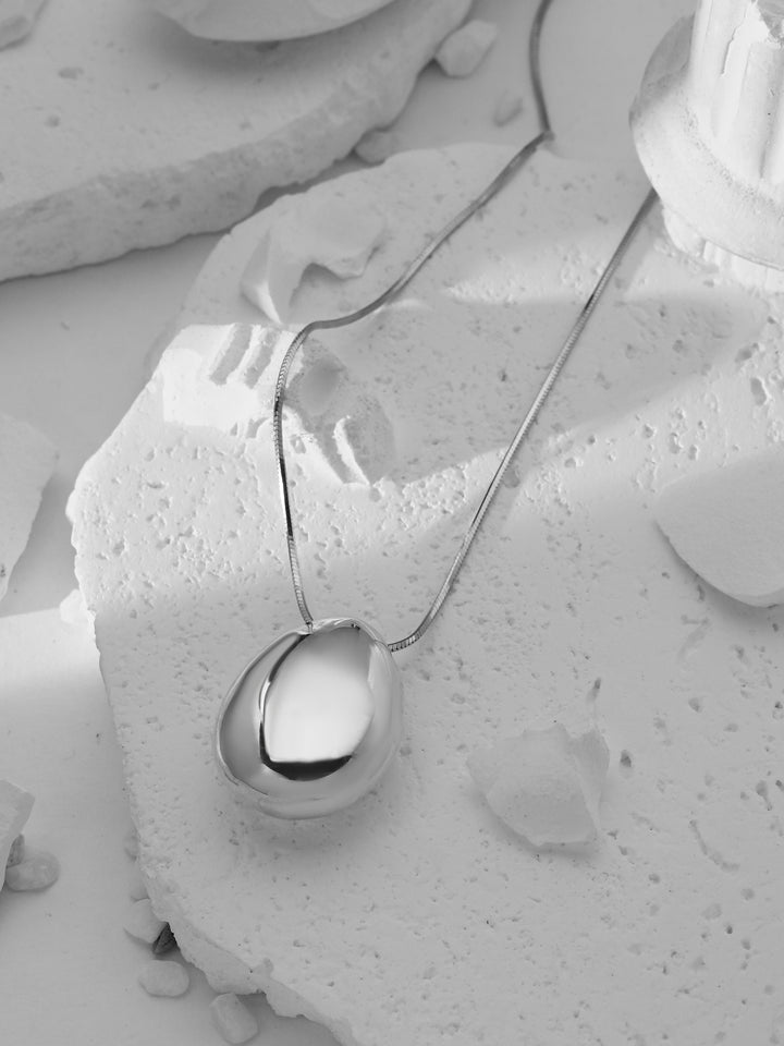 2. Dazzle Dream Large Water Drop Pure Silver Long Necklace