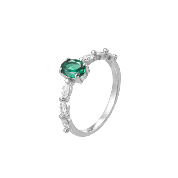 Emerald-Style CZ Ring