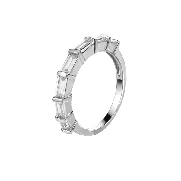 Shared Prong Eternity Band with Silver Plating