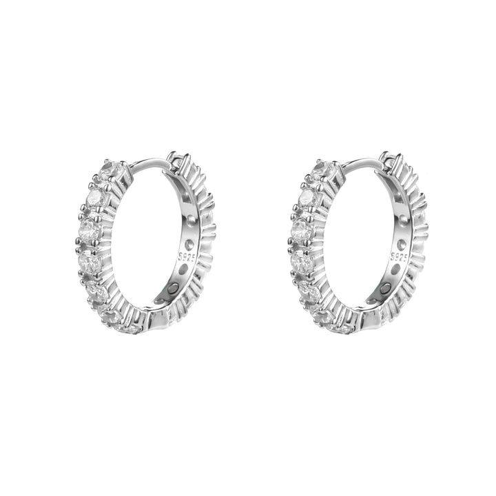 2.Kelleryjewels CZ Pave Hoop Earrings with Silver Plating ($139.00):