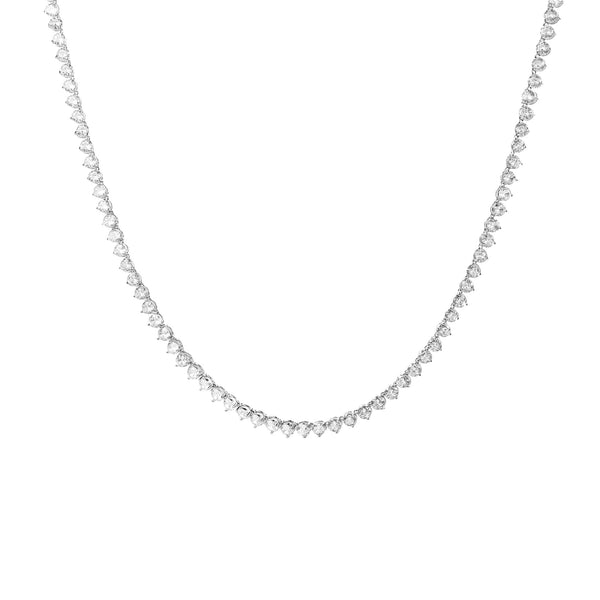 CZ Tennis Necklace with Silver Plating