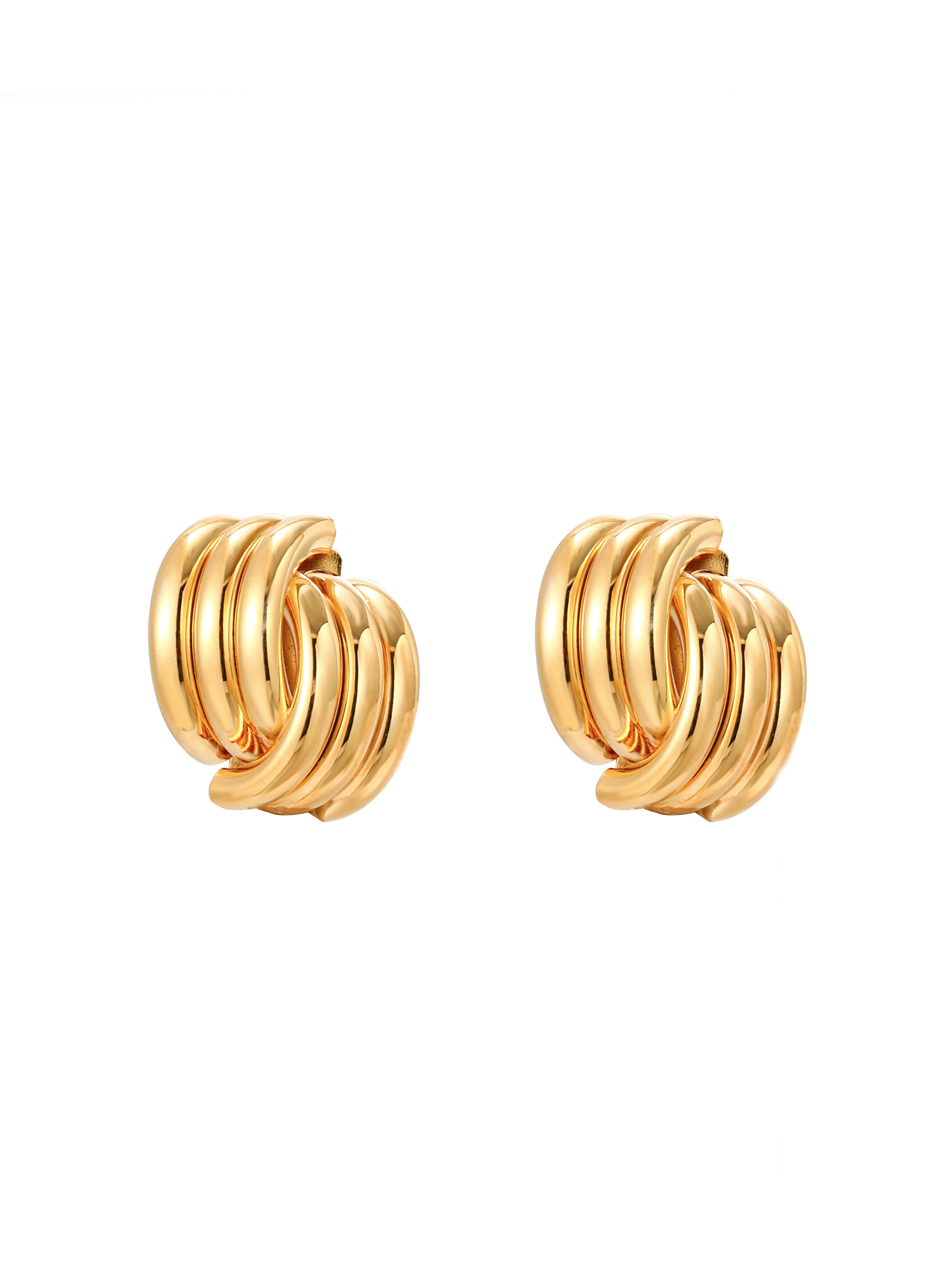 Love Knot Stud Earrings - Chunky 18K Gold & Silver Finishes
