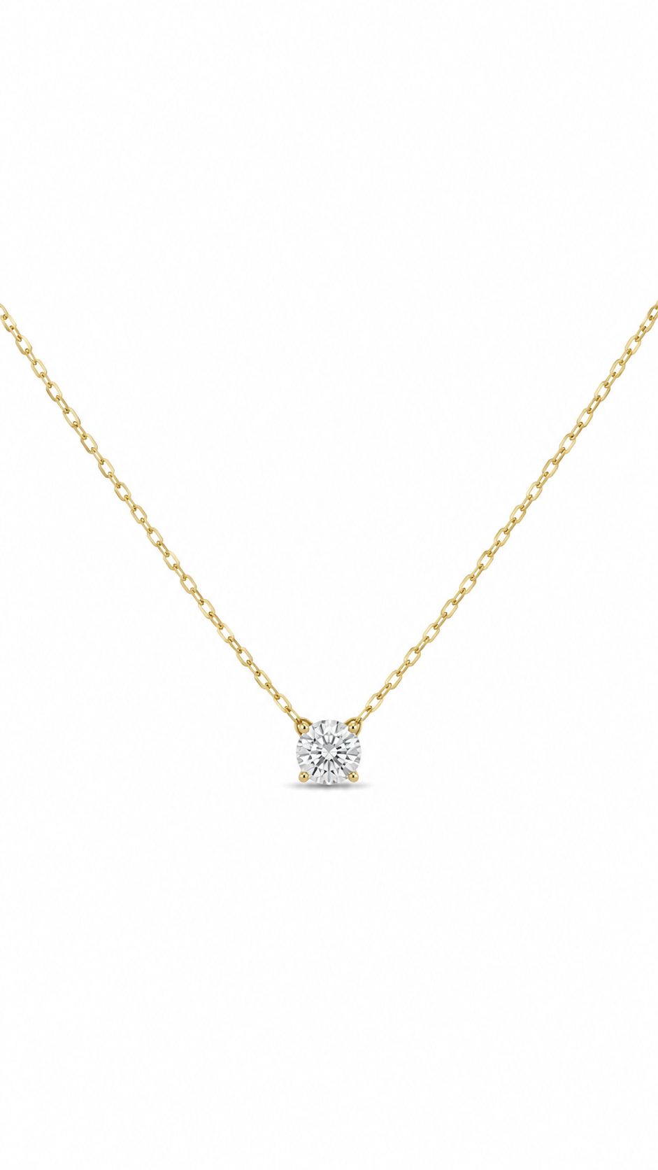 The Eternal Spark: Square-Cut Solitaire Necklace - 18K Gold Plated Stainless Steel