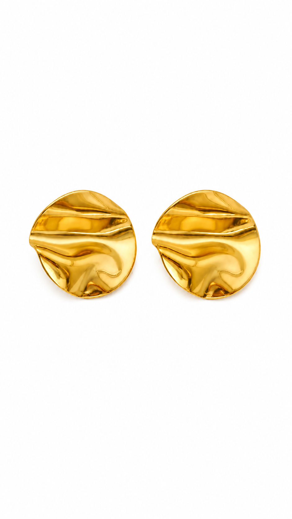 Organic Molten Gold Studs - Textured Irregular Earrings