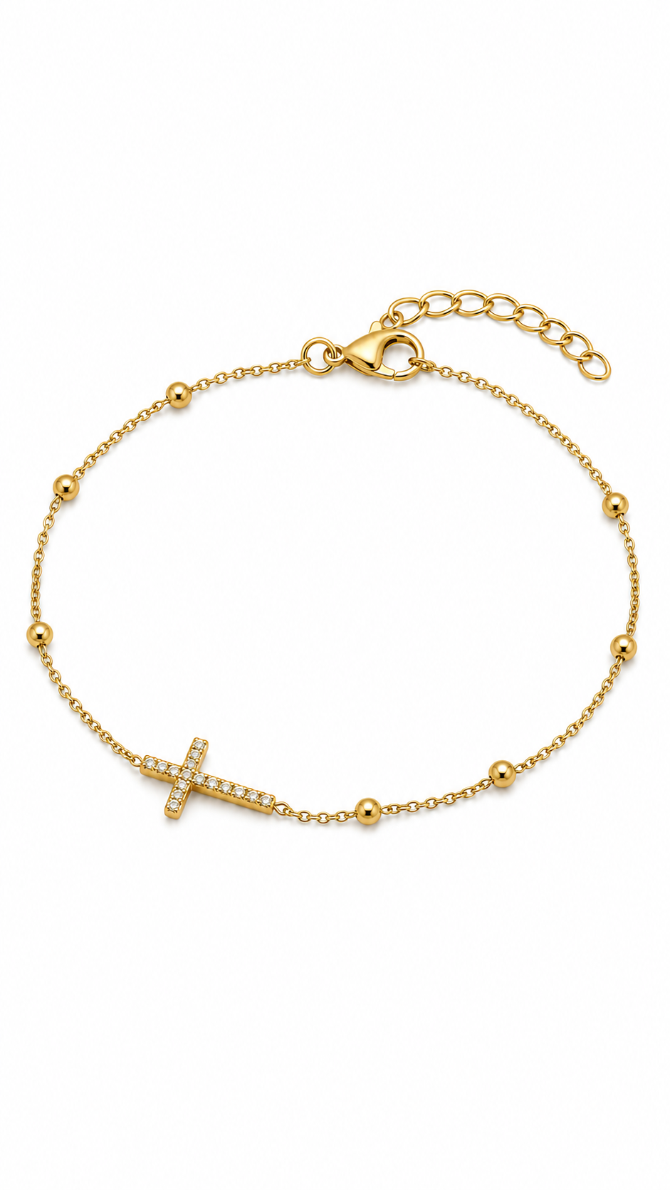 Elara Pavé Cross Bracelet