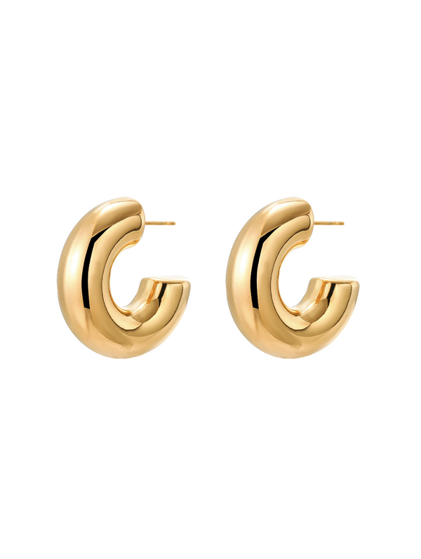 C-Earrings with Gold Plating