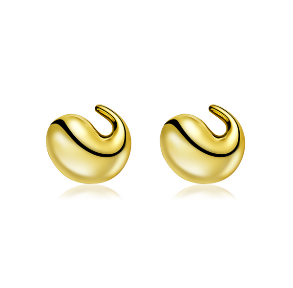 Golden Swirl Stud Earrings