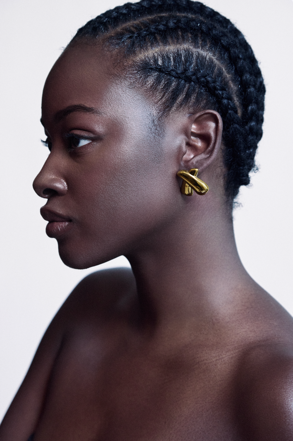 Bond Sculptural Studs - Crisscross Geometric Statement Earrings with Luxury Gold Finish