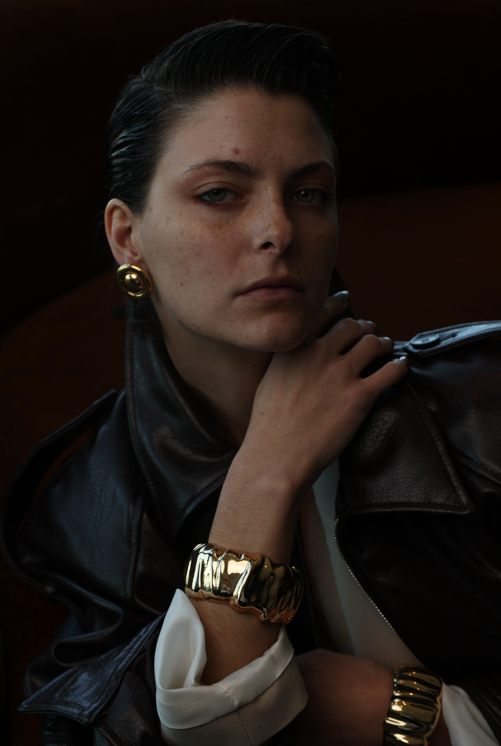 House Gold Studs - Heritage Inspired Bold Gold-Toned Statement Earrings