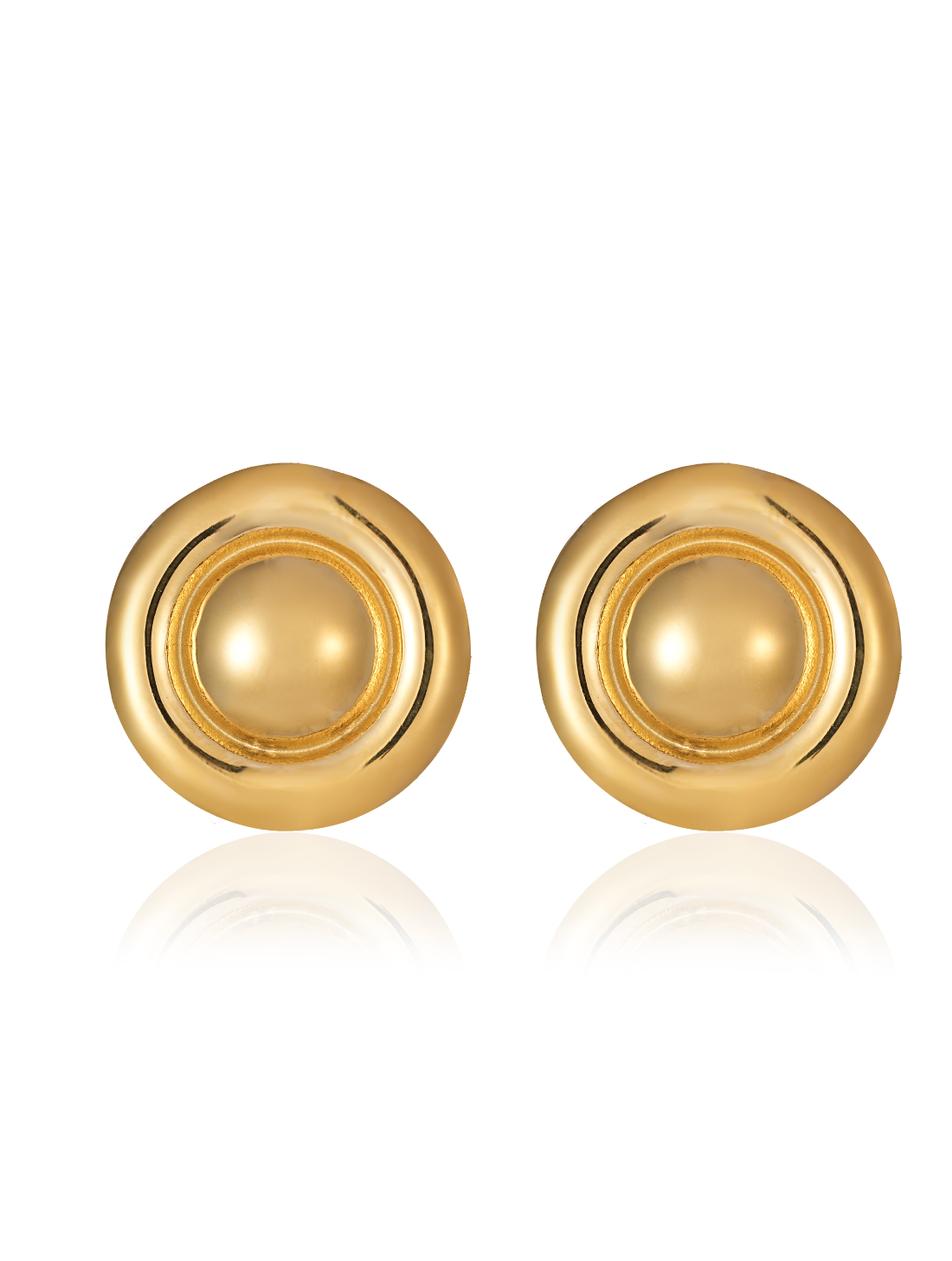 House Gold Studs - Heritage Inspired Bold Gold-Toned Statement Earrings