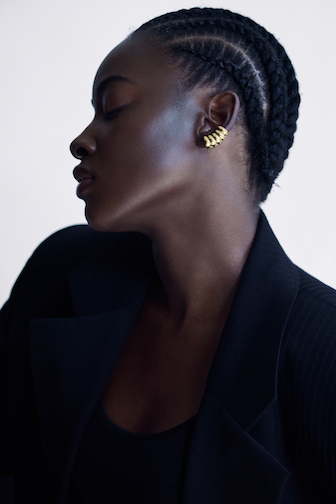 GOLD KELLERY Sculptural Ear Cuff Earrings Gold-Tone Stainless Steel
