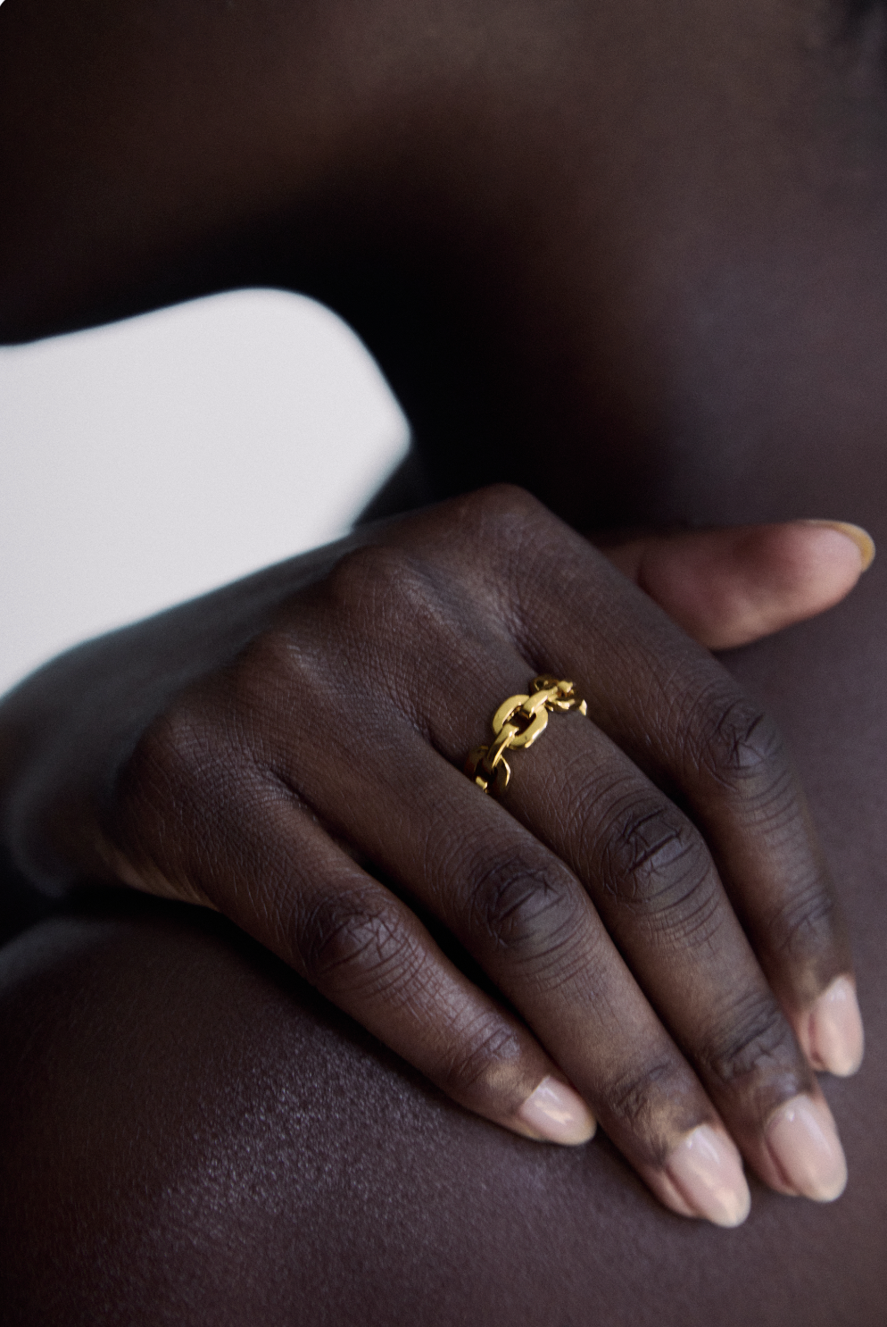 The "Link" Curb Chain Ring – Bold 18K Gold Plated Brass Statement Band