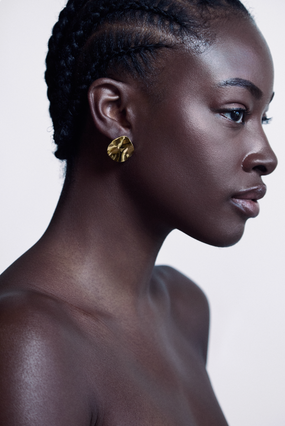 Organic Molten Gold Studs - Textured Irregular Earrings
