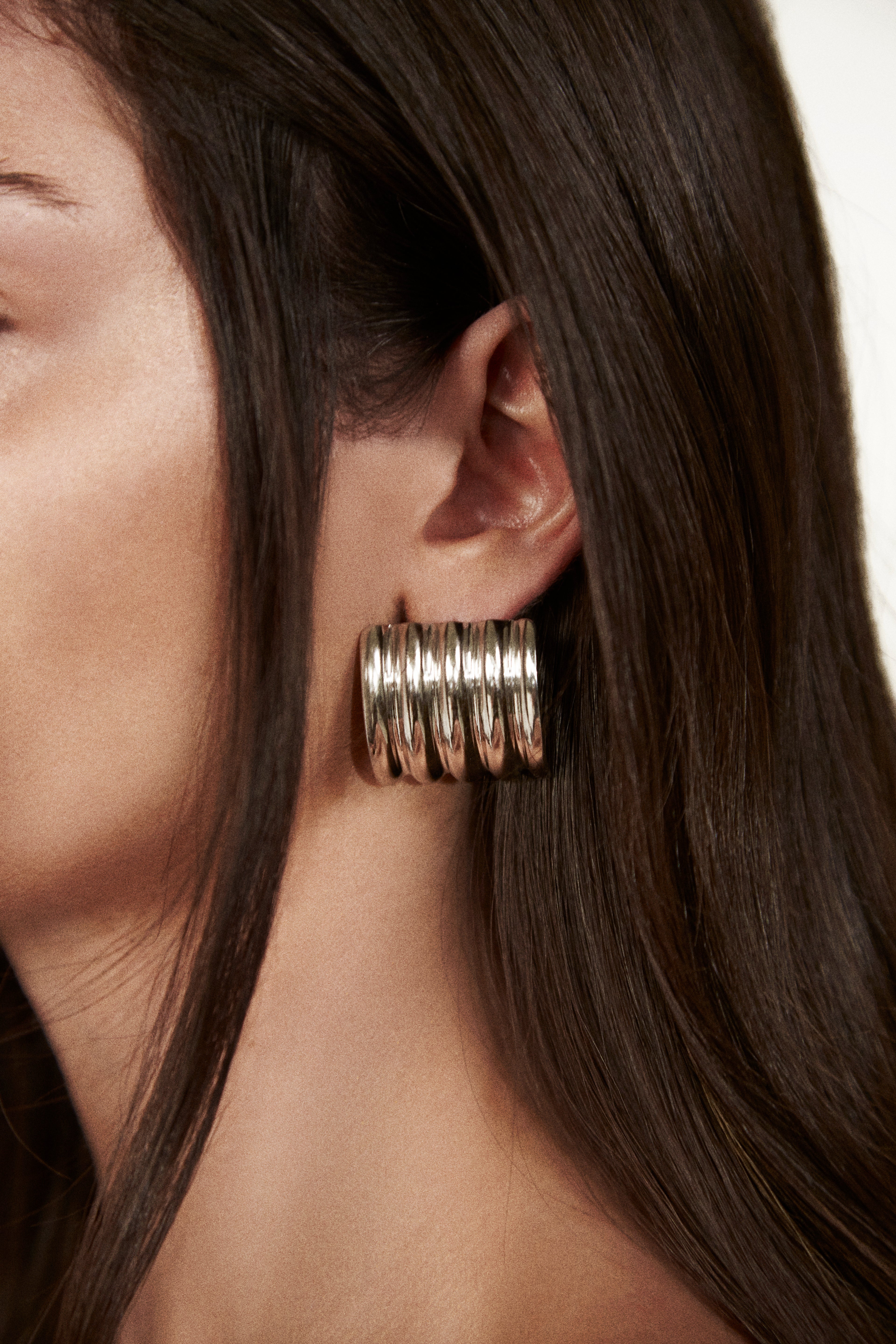 Tile-shaped statement Sculptural Earrings